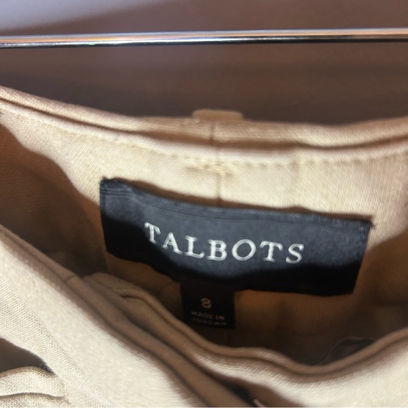 Talbots Curvy Straight Leg Pants Tan Camel Double Weave size 8 - Picture 6 of 12